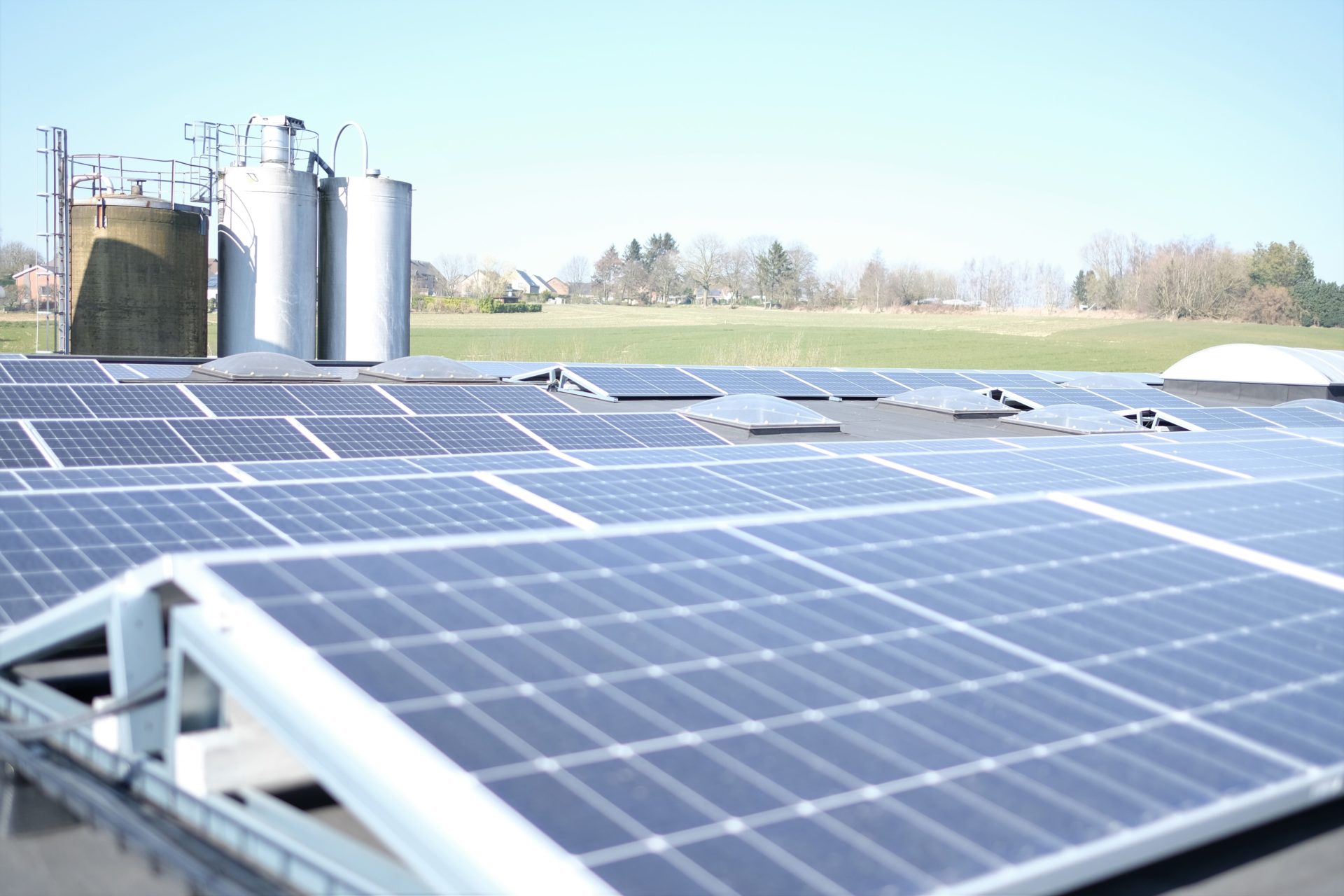 Panneaux photovoltaïques situés sur les toits de la Brasserie Lefebvre